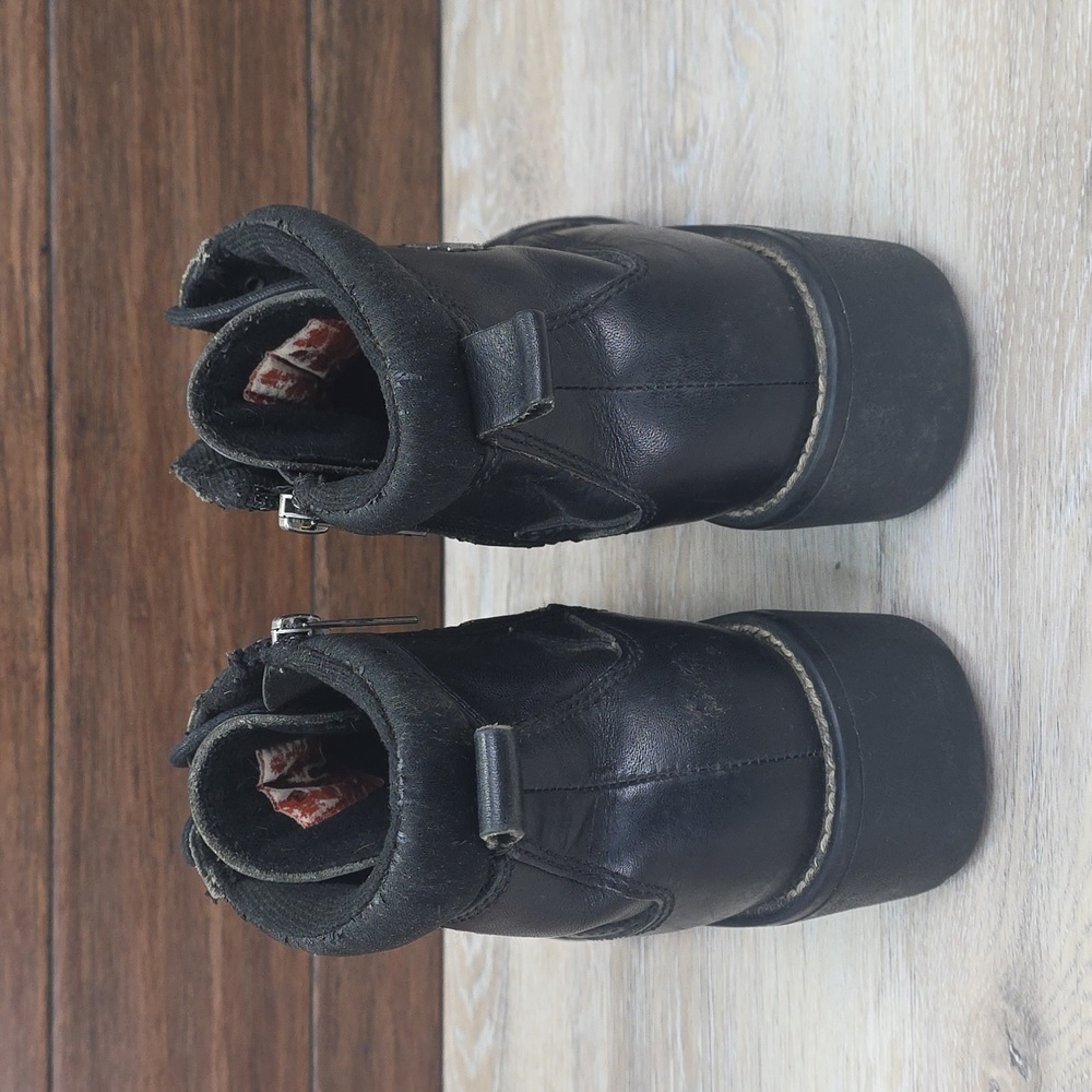VNTG 90s/Y2K Harley-Davidson Women Leather Ankle LaceUp Riding Moto Boots SZ 10 - Picture 7 of 16